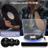 LP&No.1 Record Player with Built-in Stereo Speakers, LED Control, 3-Speed Belt-Drive Vinyl Turntable with USB Playback & Recording, Wireless BT Input & Output, Auto Stop, Pitch Control | White Pearl view 2