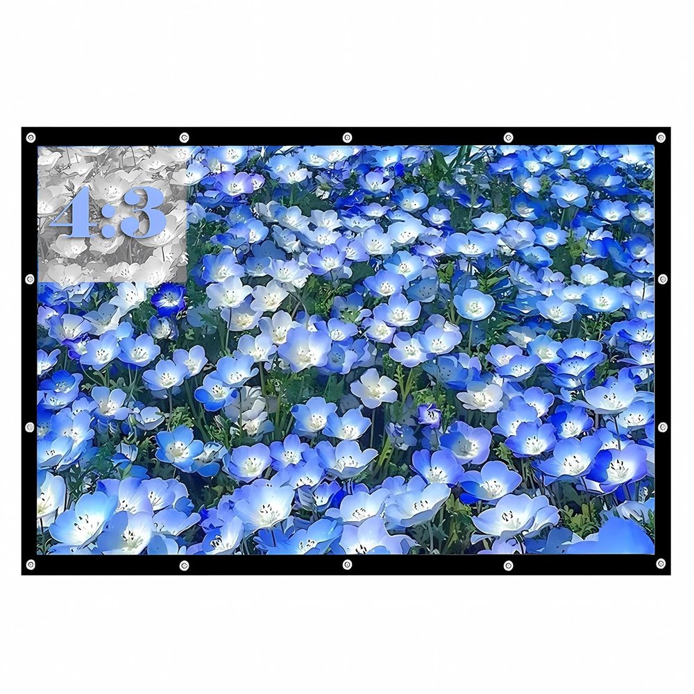 Portable 4:3 Projector Screen, Foldable Anti-Crease Projection Movie Screen, for Outdoor Indoor Home Theater(133in(270x203cm))