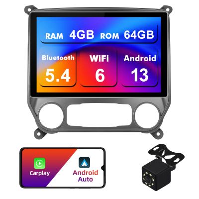 4+64G Android 13 Double Din Car Stereo for Chevrolet Silverado/GMC Sierra 2014-2018 with 11.5 Inch Touchscreen Radio Built-in Wireless Carplay/Android Auto/GPS/Bluetooth/FM/AUX-in/SWC/Backup Camera