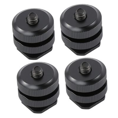 HOMOCONO 4pcs Aluminum Alloy Hot Shoe Mount Camera Cold Shoe Mount Accessory Adapter