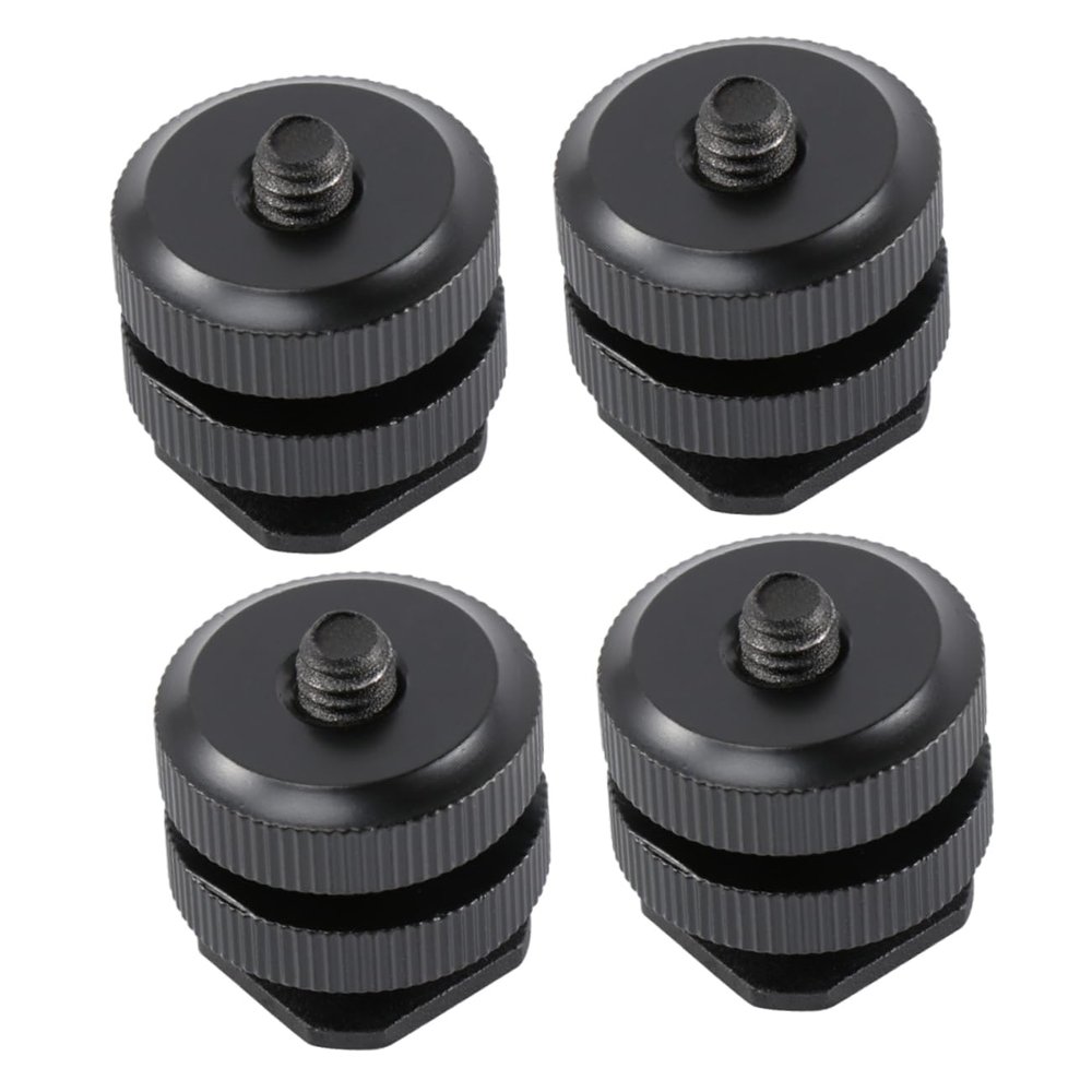 HOMOCONO 4pcs Aluminum Alloy Hot Shoe Mount Camera Cold Shoe Mount Accessory Adapter