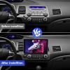 10.1 Inch IPS Touchscreen Android 13 Car Stereo for Honda Civic 2006-2011 with Wireless CarPlay & Android Auto 4+64GB Car Radio, Support GPS, WiFi 6, Bluetooth,5.4, FM Radio, Backup Camera, SWC view 3