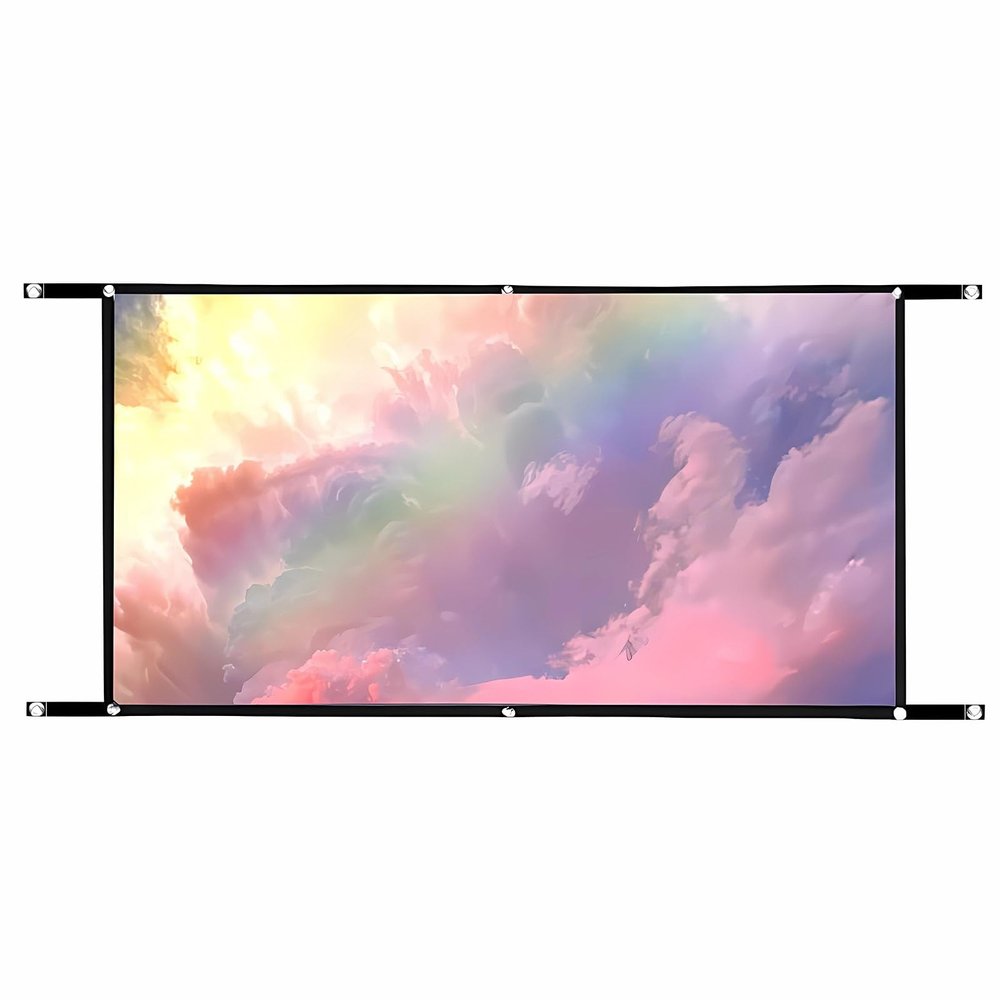120 Inch Portable Projector Screen, 16:9 Foldable Anti-Crease Projector Movies Screens, for Home Theater Outdoor Indoor(84in(186x105cm))
