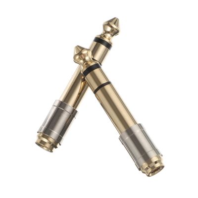 2pcs Gold Plated Male to Female Stereo Audio Headphone Adapter Copper Converter for Smartphones Tablets and Audio Devices