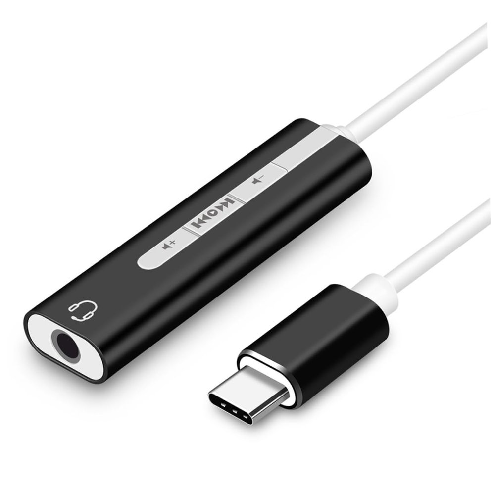 DirectNine Basics 1pc Sound Track USB Sound Card Headset Adapter Integrated Mic Earphone Easy Volume Control