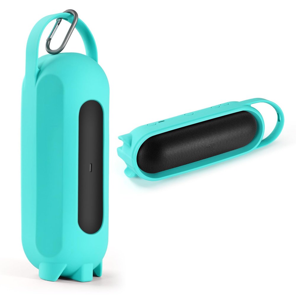 OURHZTB Silicone Protective Case Cover Compatible for Beats Pill 2024 Portable Wireless Bluetooth Speaker, Travel Carrying Pouch Stand Up Shell with Handle (Mint Green)