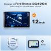 BSTW Bronco Screen Protector 12 In for 2021-2024 Ford Bronco Raptor/Wildtrak/Outer Banks/Everglades/Badlands SYNC 4 12" Touchscreen Tempered Glass Protective Film view 2