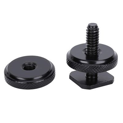 1/4 Camera Hot Shoe Socket Screw 1/4 3/8 Inch Screw Adapter and 3/8 Tripod Screw to Flash Hot Shoe Mount Adapter , Black Metal Tripod Mount Hot Shoe Adapter for Camera Camcorder