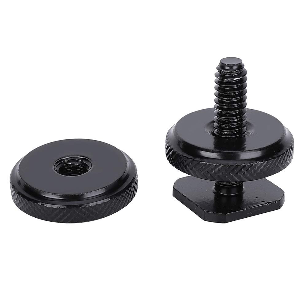 1/4 Camera Hot Shoe Socket Screw 1/4 3/8 Inch Screw Adapter and 3/8 Tripod Screw to Flash Hot Shoe Mount Adapter , Black Metal Tripod Mount Hot Shoe Adapter for Camera Camcorder