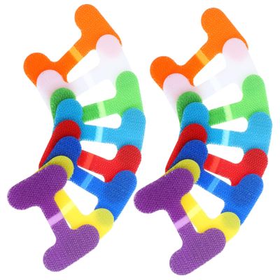 KONTONTY 24pcs Multi-functional Cable Label Tags Nylon Cable Ties Cord Labels Desk Management Wire Tie Downs for Electronics