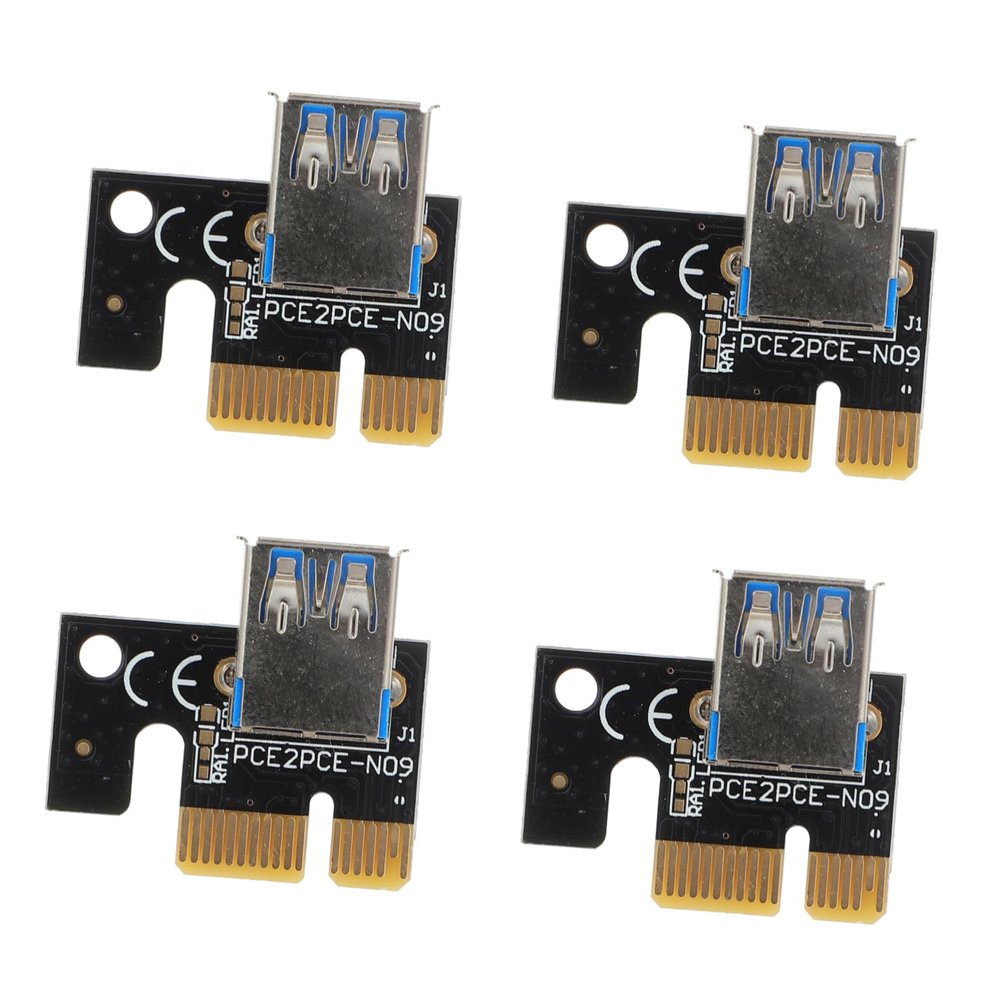FELTECHELECTR 4pcs Pci-e to Adapter Cards Durable USB to Pci-e Riser for Computer Accessories High Efficiency Compatible with Desktop Systems Easy Installation Black