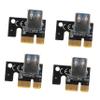 FELTECHELECTR 4pcs Pci-e to Adapter Cards Durable USB to Pci-e Riser for Computer Accessories High Efficiency Compatible with Desktop Systems Easy Installation Black view 1