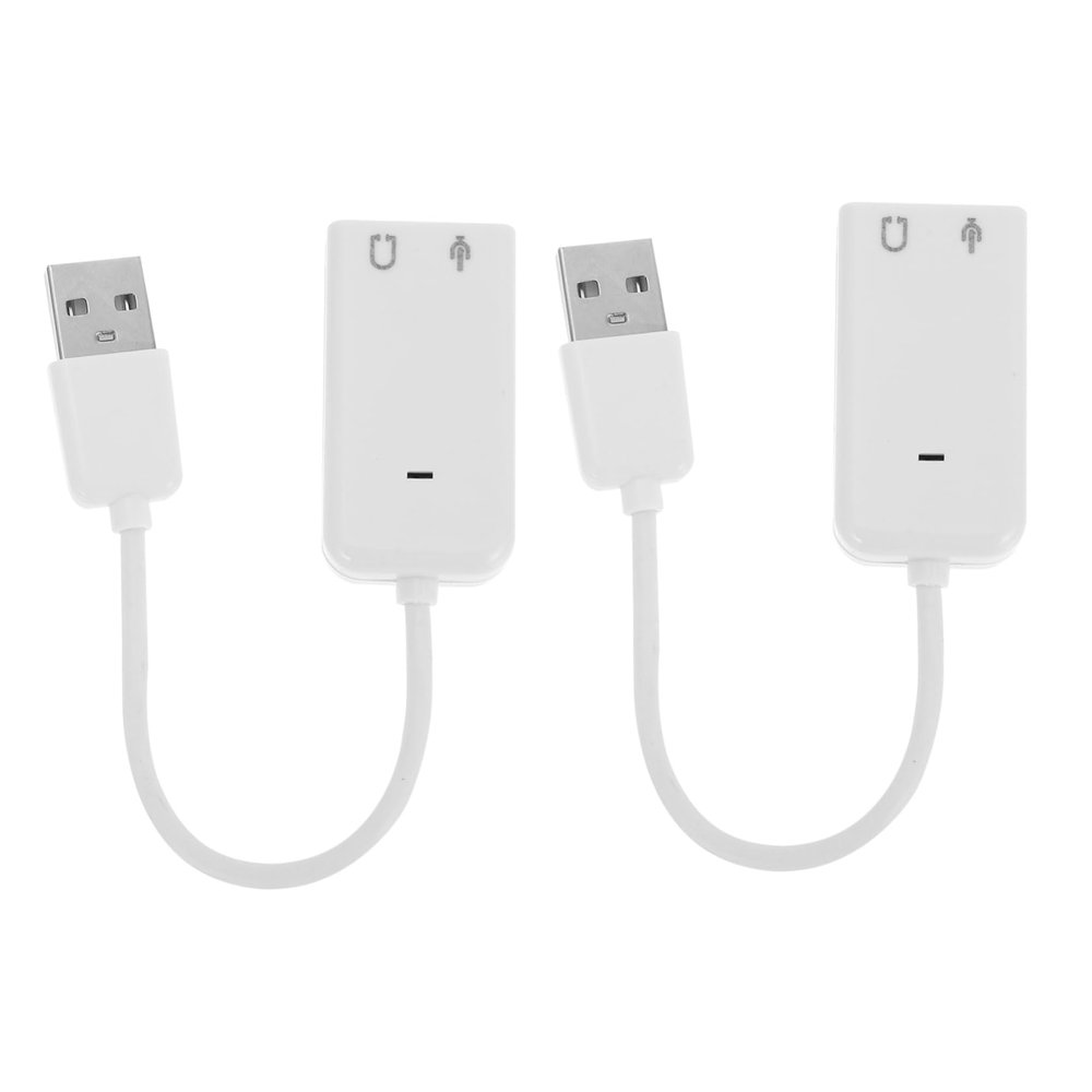 DirectNine Basics 2pcs USB External Sound Card Adapter Stereo Audio Adapter for Laptop No Drivers Needed Supports Mic Input Headphone Output Excellent Noise Reduction for Sound Quality