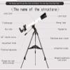 Astronomical Refractor Telescope,High Magnification Outdoor Astronomical Telescope 270X Monocular Optical Refractor Design Tripod,for Indoor/Outdoor view 2