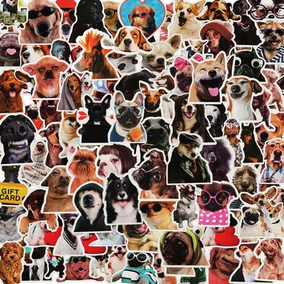 100 PCS Funny Dog Stickers Cute Animal Stickers for Water Bottle Laptop Guitar Suitcase Phone Snowboard Cool Pet Waterproof Vinyl Gifts for Women Girl Kids Adult Teens