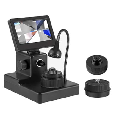 4.3 Inch LCD Digital Microscope, Electronic Diamond Girdle Microscope with Multi-Angle Led Fill Light, for Diamond Testing/Processing, Circuit Board Testing, Watch Repair