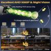 Upgrade 180Wide Angle Backup Camera AHD 1080P Back up Camera for Cars Super Night Vision 360 Rotatable Front/Side/Rear View Camera IP69K Waterproof Reverse Camera No-drillling Install view 4