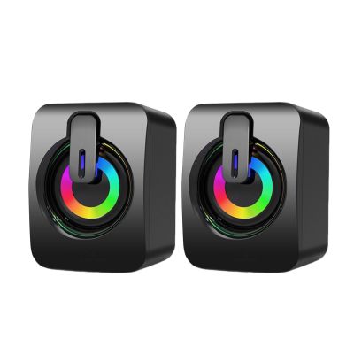 Computer Speakers Wired | Desktop Wired Speakers for Home Entertainment | Plug and Play Speakers for Computer Desk, TV Stand, and Bedside Use | Compact Sound Solution
