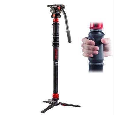 IFOOTAGE Cobra 3 Strike Monopod with Fluid Head K5S, 59" Camera Monopod with Pedal Locking, One-Step Rapid Height Adjustment, for Shooting Bird/Animal/Sports Event/Wedding/Live Show