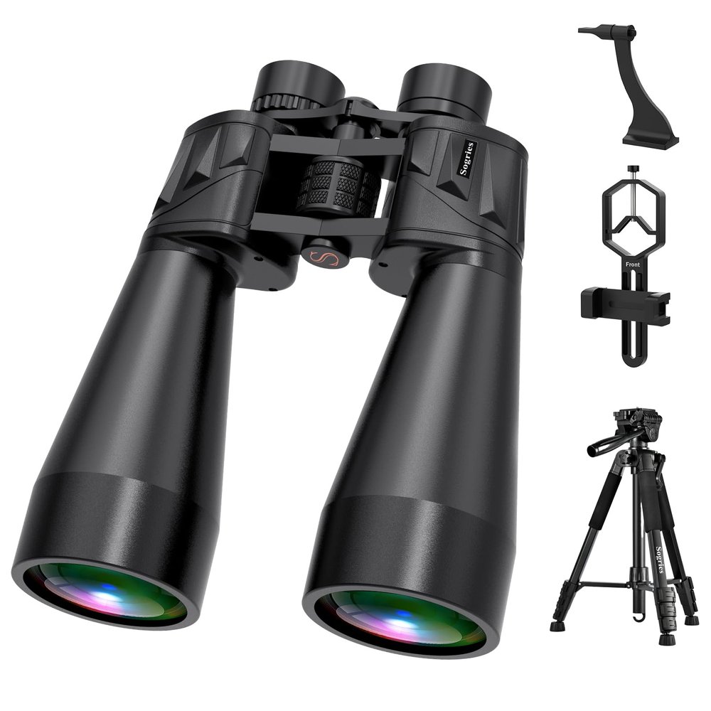 18X70 High Power Binoculars for Adults-Outdoor and Astronomy Binocular,Large Aperture for Long Distance Viewing with Smartphone Adapter Mount and Binocular Tripod Adapter, Tripod