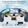 2*DP+1*HDMI KVM Switches 3 Monitors KVM Switch 2 Monitors 2 Computers Display Port8K@60HZ,USB3.0,kvm displayport 2 Computers 3 Monitors Dual Monitors Support Extended and Copy Mode,Share USB Devices view 2