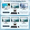 2*DP+1*HDMI KVM Switches 3 Monitors KVM Switch 2 Monitors 2 Computers Display Port8K@60HZ,USB3.0,kvm displayport 2 Computers 3 Monitors Dual Monitors Support Extended and Copy Mode,Share USB Devices view 3