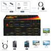 2*DP+1*HDMI KVM Switches 3 Monitors KVM Switch 2 Monitors 2 Computers Display Port8K@60HZ,USB3.0,kvm displayport 2 Computers 3 Monitors Dual Monitors Support Extended and Copy Mode,Share USB Devices view 4
