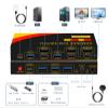 DP hdmi kvm Switch 2 Monitors 2 Computers Display Port,kvm Switch displayport with DP and HDMI kvm switches,8K@60HZ,USB3.0 with 1 USB C view 2