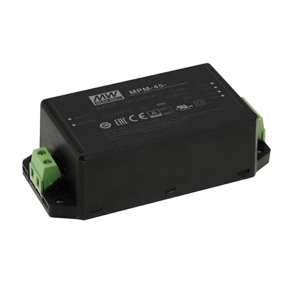 DynMach MPM-45-48ST AC-DC Power Supply Module, 45.1W 48V 0.94A, High Efficiency, UL & TUV Certified, Eco-Friendly Green Technology, Ideal for Sensitive Electronics