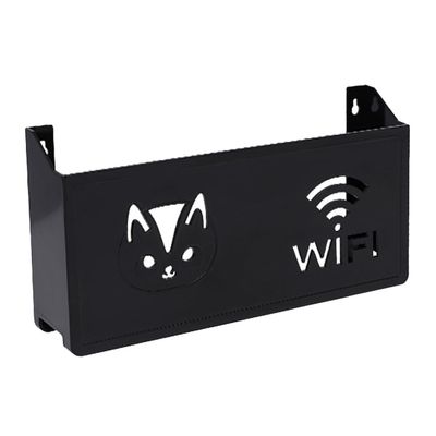 DOITOOL Wall Mounted Storage Box for Router and Modem Cable Management Organizer with Ventilated Mesh Design No Drilling Installation Space-Saving Electronics Holder