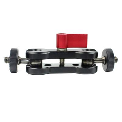 NovelGoal Magic Arm Mount Bracket Adapter Tripod Holder 1/4 Inch Screw with Dual Ball Head for OS-MO 360/Hero 13 and Hero All Series Sport Action Camera (Red,knob L100mm)