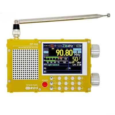 DP-666 TEF6686 Portable Shortwave Radios Receiver, High Sensitivity Radio Full Band FM AM FM Shortwave Radio Built-in 5000mAh Battery & 2.8inch Color Diplay AM(Yellow)
