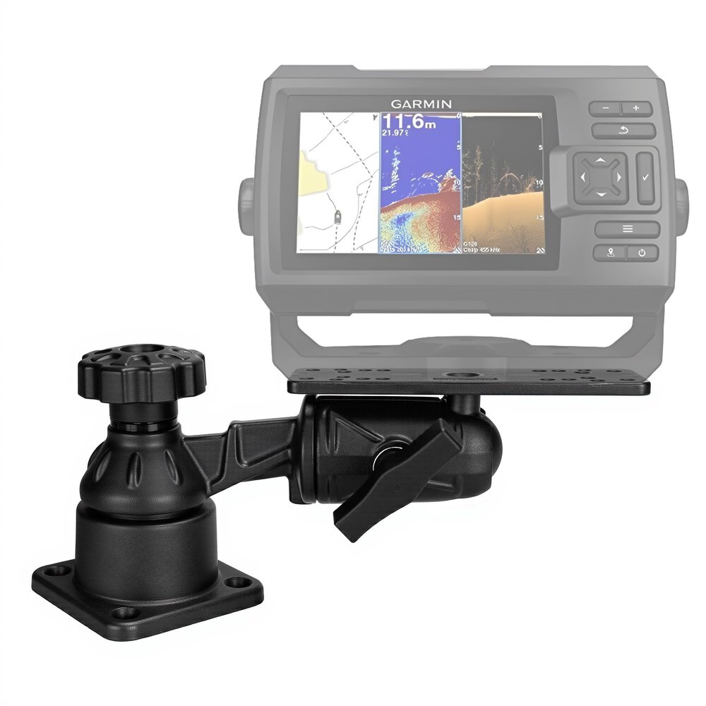VINmounts All Aluminum Horizontal 7.32" Swing Arm Fish Finder Mount for Fishfinders and Chartplotters, Compatible with Garmin, Lowrance, Humminbird and More Depth Finders