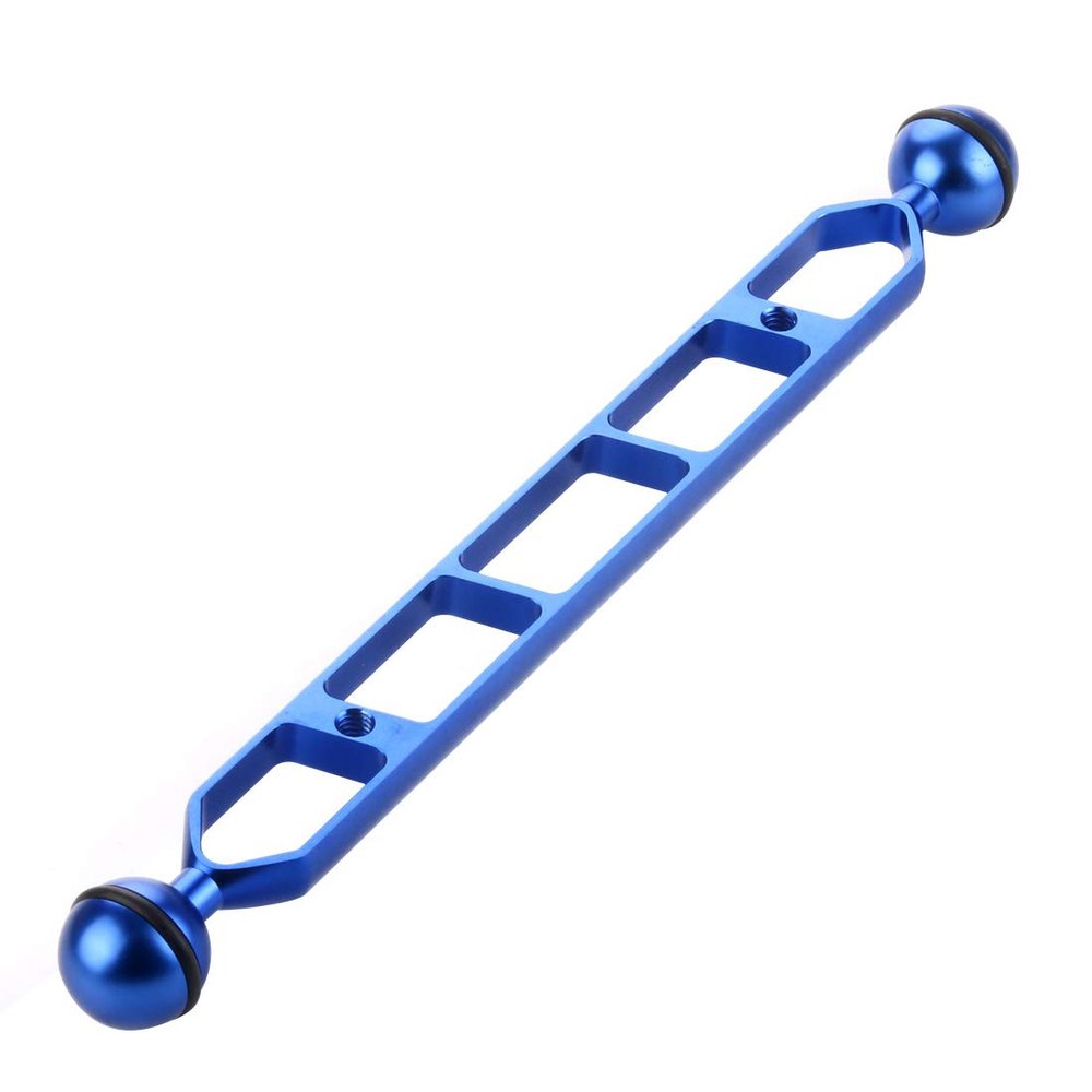 NovelGoal Aluminum Underwater Dual Ball Joint Arm Extender Extension Arm Mount for Hero 13 and Hero All Action Diving Light Camera (Blue,11 Inch)