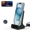 LIZVIE 2K Hidden Camera Charger Dock with 5G Pixels Security Adjustable 160 Wide-Angle Lens - Night Vision and Motion Detection - Wireless Phone Charger Camera, APP Remote Control for Home and Office view 1