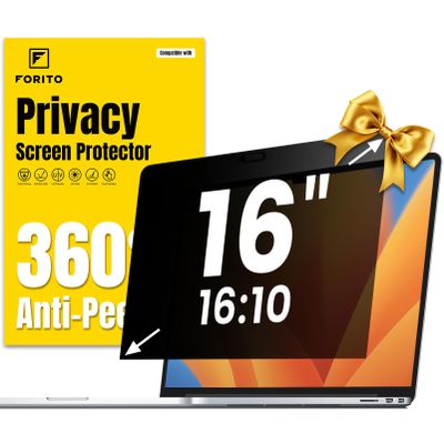 F FORITO 16 Inch 16:10 360 Laptop Privacy Screen Protector, Anti Peeping and Anti Glare Laptop Privacy Shield, Reduce Eye Strain & Eye Protection