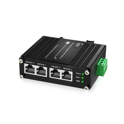 2 Ports PoE Injector Industrial Gigabit 30W PoE Adapter 12-48V