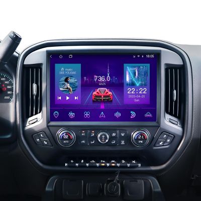 Gearzbtor 13.1" 8Core 8+128G Car Radio for Chevy Silverado GMC Sierra 2014-2018,5Ghz WiFi Android 13 2K Screen Radio Wireless CarPlay Android Auto BT DSP 48EQ Backup Camera Mic,Black
