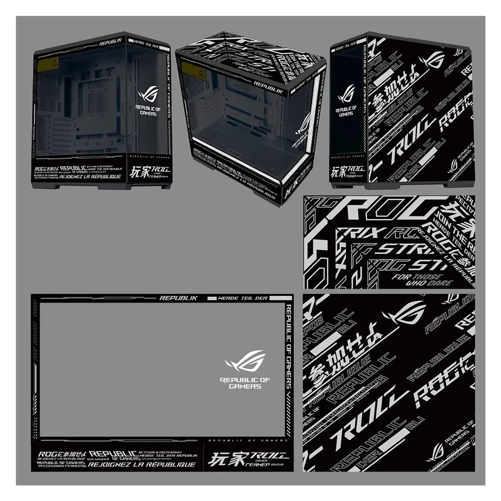 Computer Cases, Mid-Tower PC Gaming Case ATX/M-ATX/ITX - Front I/O TPYE-C Port - Tempered Glass- 10 Fan Installation Position - Water Cooling Installation Ready