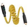 CERRXIAN 3.3FT USB C Coiled Cable with Light LED Display,100W 20Gbps Data Transfer 8K PD 3.1 Type C USB C Fast Data Charging Cable view 1