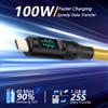 CERRXIAN 3.3FT USB C Coiled Cable with Light LED Display,100W 20Gbps Data Transfer 8K PD 3.1 Type C USB C Fast Data Charging Cable view 3