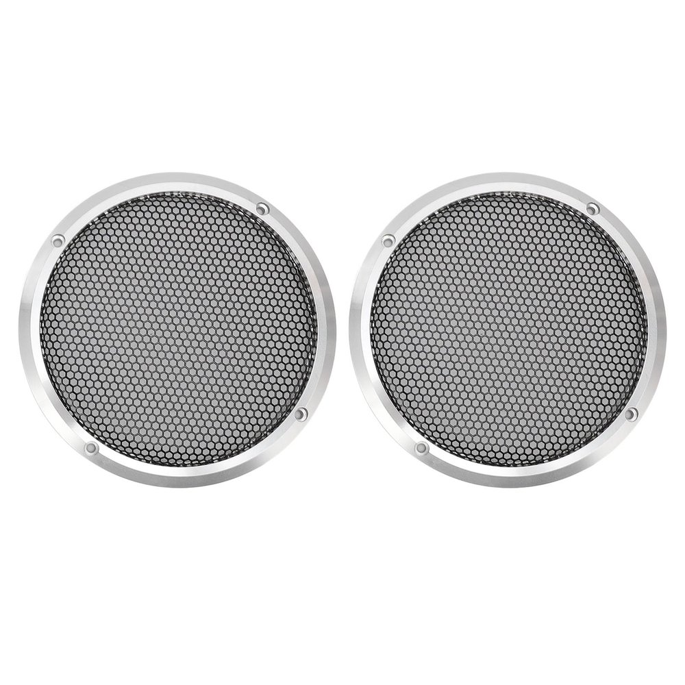 2PCS 169mm Metal Mesh Round Speaker Grill Cover, Universal Speaker Grills Decorative for DIY Speaker and Car Speaker, Replacement Car Speaker Grill Cover Guard (Silver)