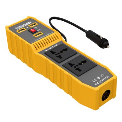 Car Power Inverter, 12V to 220V 200W Dual AC Outputs with USB Chargers Car Plug Adapter for Air Compressor Laptops Phones and More (110V)