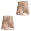 Levemolo 2pcs Hand-woven Lampshade Light Shade for Home Decor Cozy Woven Pendant Light Fixture Natural Rope Design for Restaurants Cafes and Living Spaces view 1