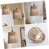 Levemolo 2pcs Hand-woven Lampshade Light Shade for Home Decor Cozy Woven Pendant Light Fixture Natural Rope Design for Restaurants Cafes and Living Spaces view 2