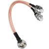 15CM F Type Coax Cable Splitter, F Male to F Dual Female Cable 50 Ohm for Cable Connection view 1