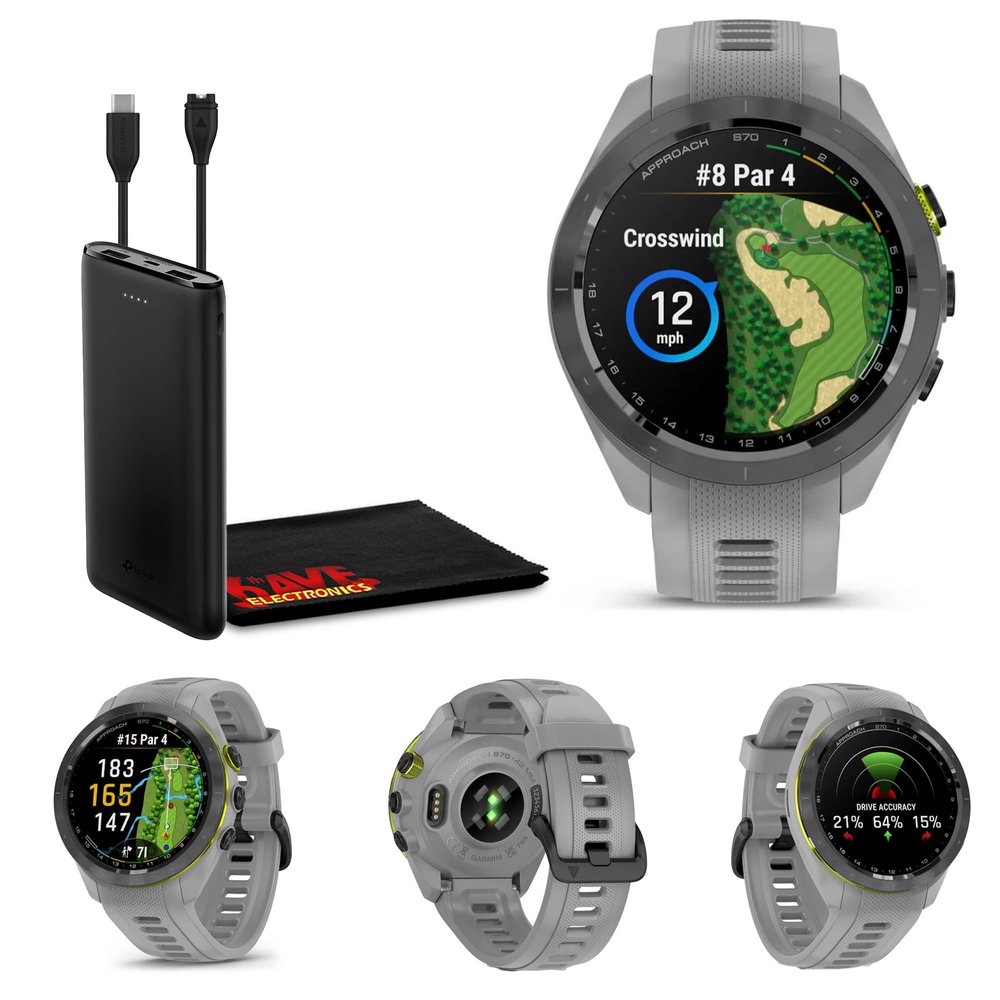 Garmin Approach S70 42MM Fitness Tracker Watch, Golf GPS Premium Smartwatch for Men, 1.2" Touchscreen AMOLED Display and 42000 Preloaded Courses - Gray - Garmin Watches for Men