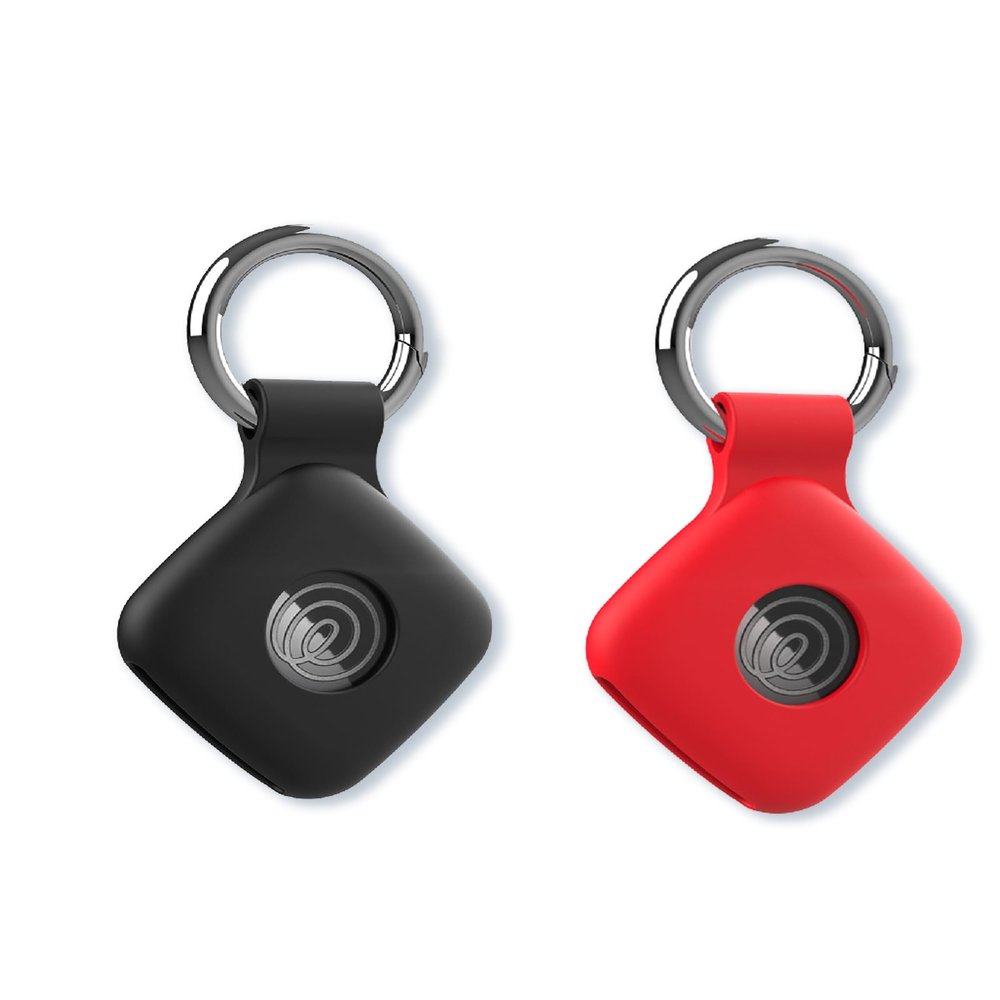 Case for Tile by Life360 Mate (2024) Bluetooth Tracker,Soft Protective,Shockproof, BOVUGAC Silicone Case Cover with Keychain-Black+Red