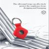 Case for Tile by Life360 Mate (2024) Bluetooth Tracker,Soft Protective,Shockproof, BOVUGAC Silicone Case Cover with Keychain-Black+Red view 2