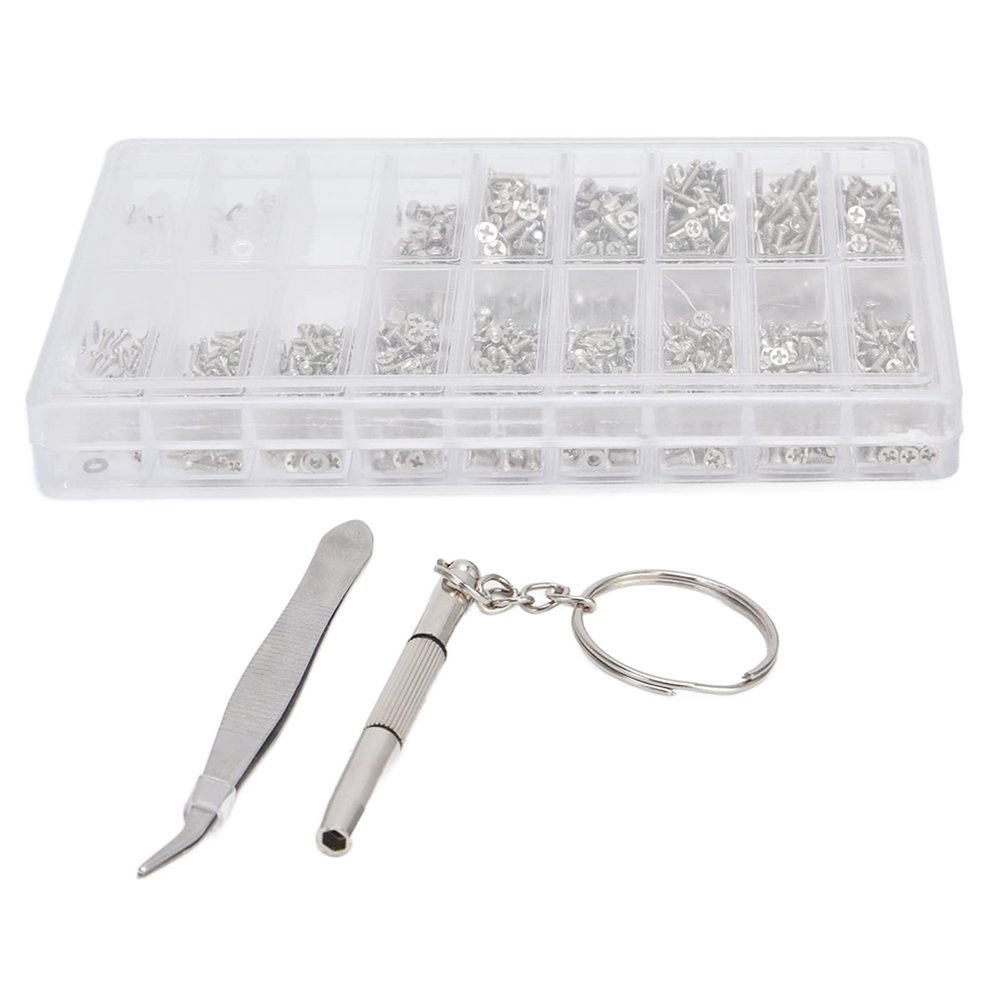 Multifunction Screwdriver Eyeglasses Repair Kit, Easily Repair Computers Mobile Phones Watches with Small Screws, Includes Screwdriver, Tweezer, Screws